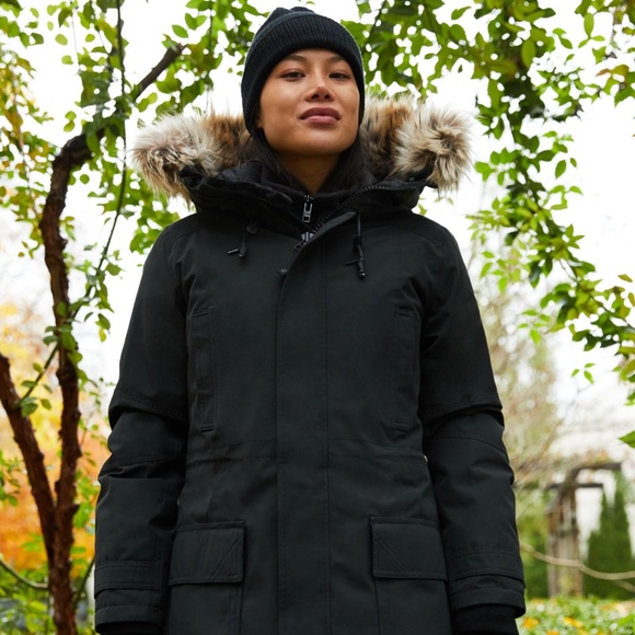 ARITZIA TNA Black Parka with Fur Trim - Picture 3 of 16
